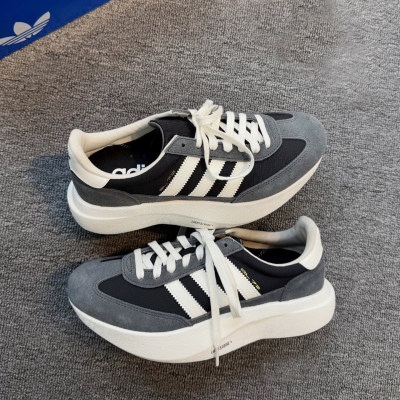 Adidas三叶草灰色休闲鞋男夏季正品厚底增高低帮复古男鞋KK3072