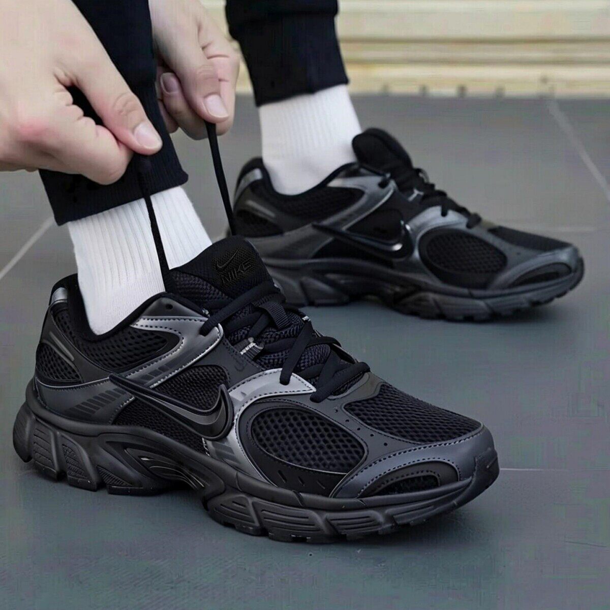 Nike耐克鞋子2026年新款黑色运动鞋男子复古休闲鞋轻便缓震跑步鞋