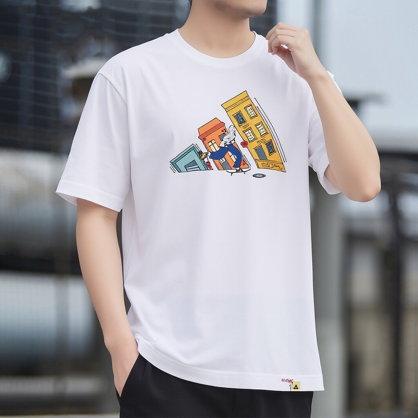 Adidas短袖t恤男夏季纯棉