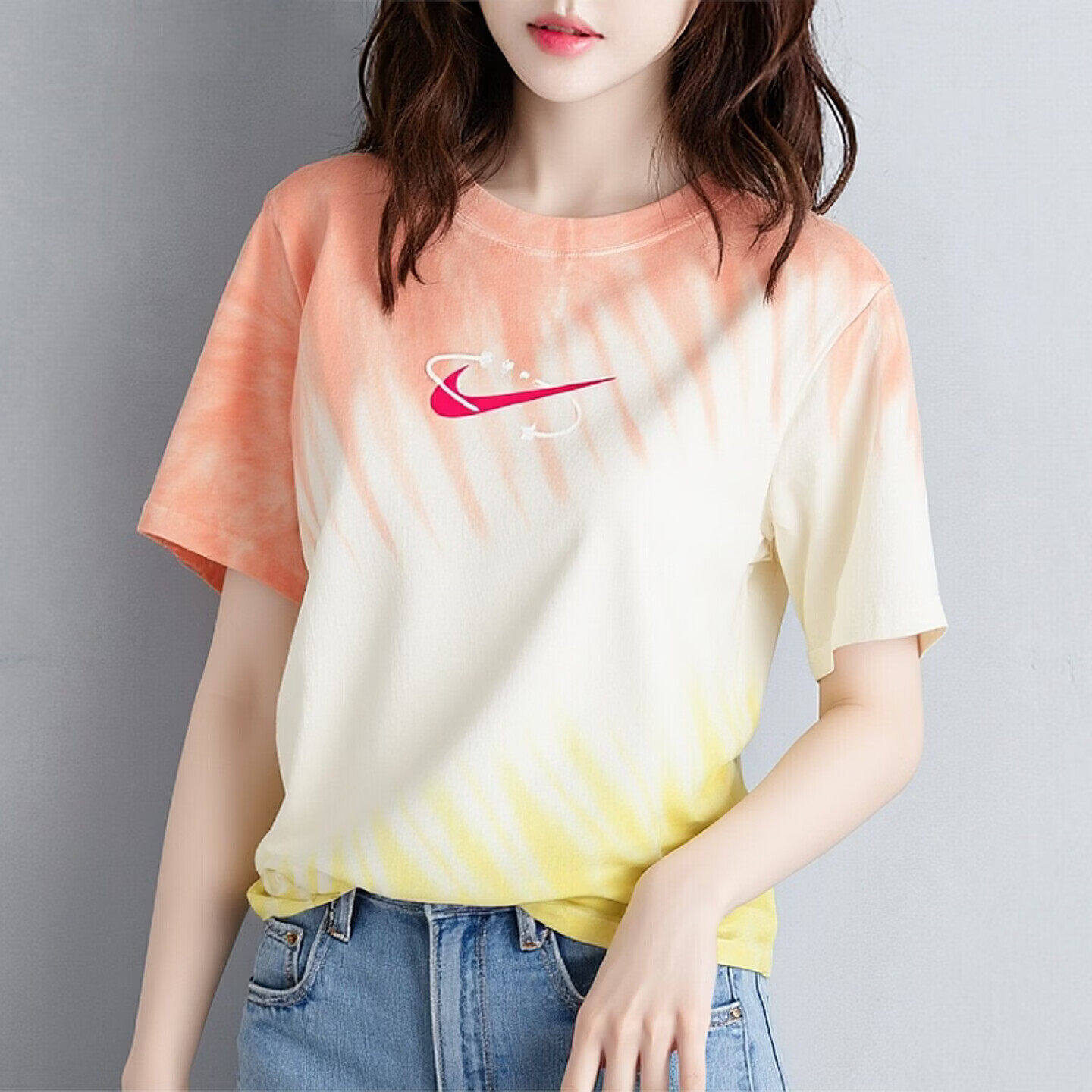Nike耐克2026年正品短袖T恤女夏季渐变色速干运动休闲圆领上衣