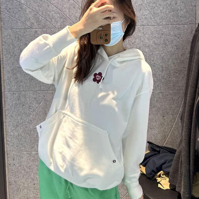 Nike耐克厚款卫衣宽松大码保暖外套冬季正品女子运动服圆领套头衫