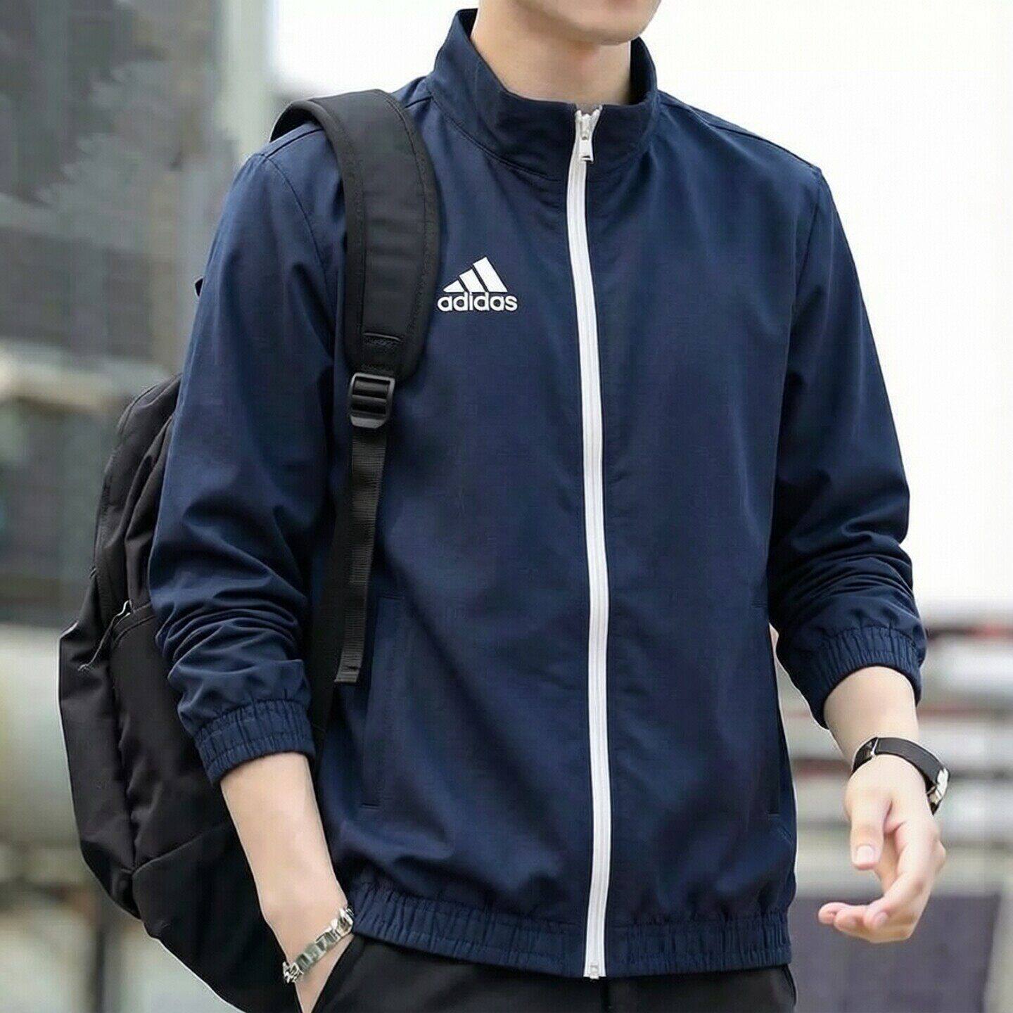 阿迪达斯春秋季新款潮流立领男装夹克百搭宽松薄款外套男士上衣服