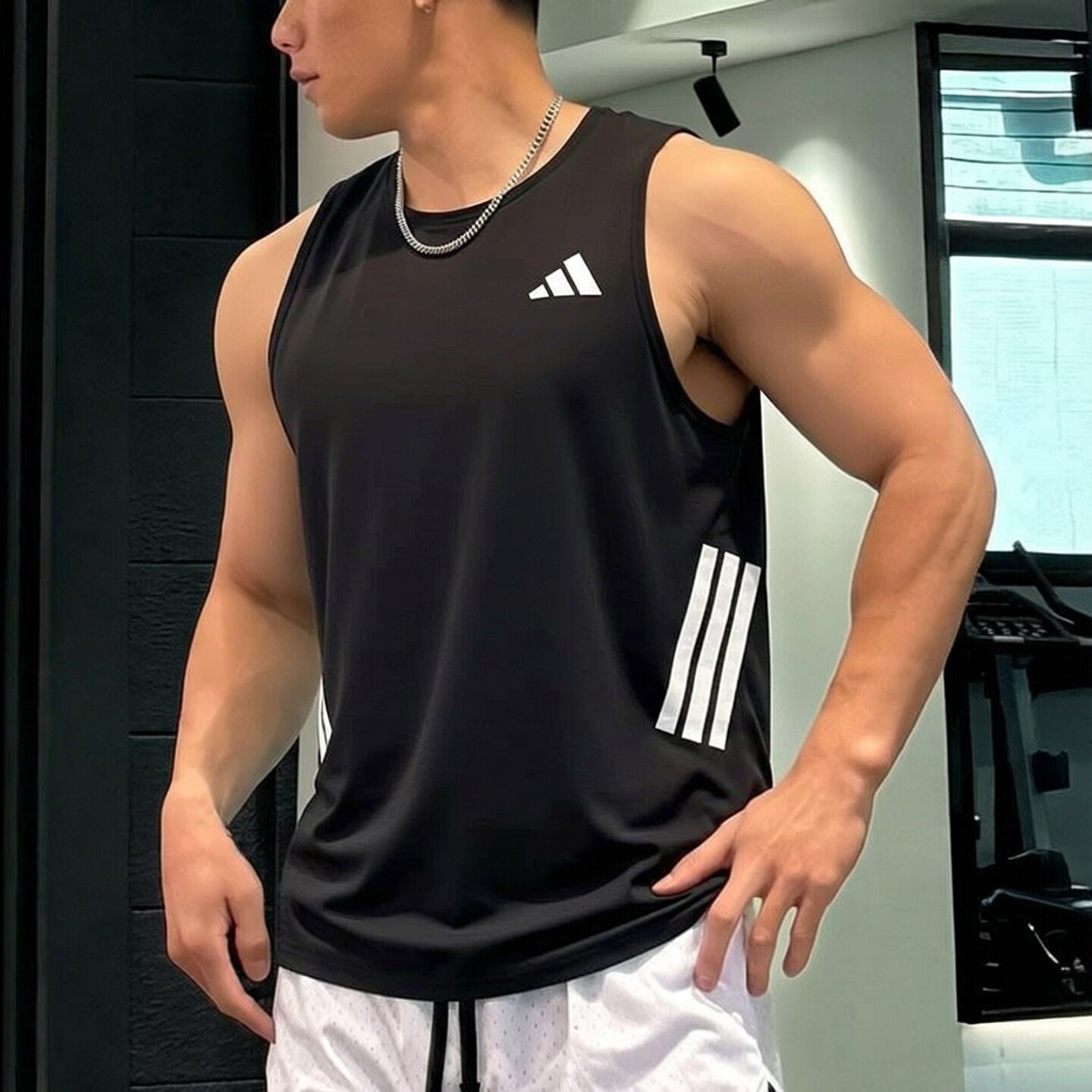 Adidas背心男夏季正品冰丝速干透气运动服无袖T恤篮球男士短袖