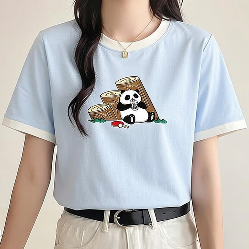 阿迪达斯针织衫透气短袖女夏季正品印花潮流上衣户外运动半袖T恤