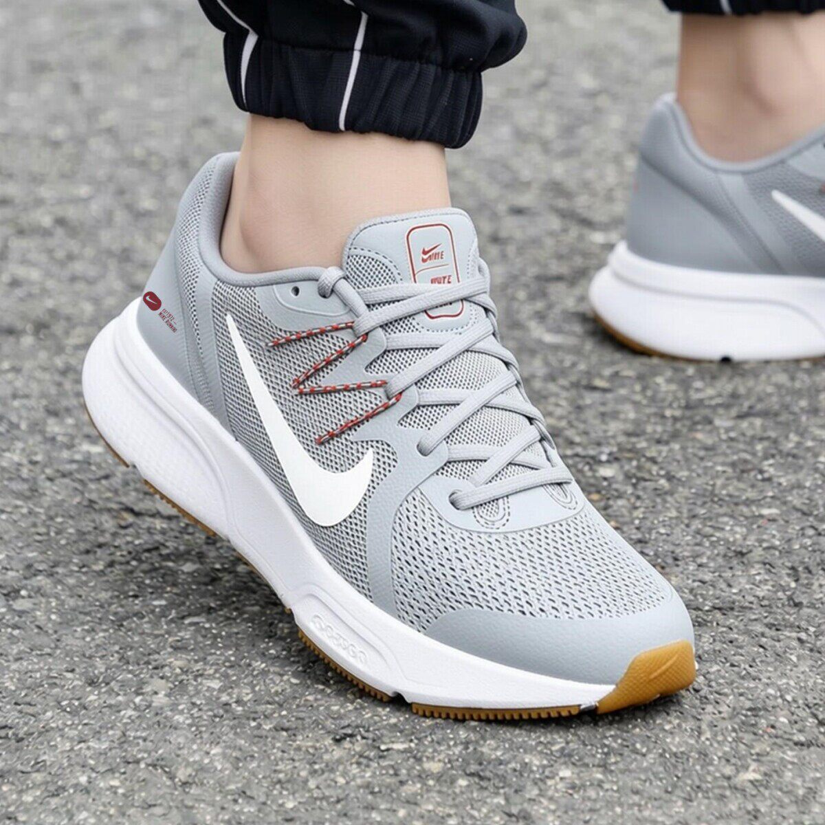 Nike耐克鞋子AIR ZOOM缓震跑步鞋新款运动鞋灰色男鞋健身休闲网鞋