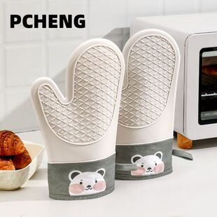 隔热防烫手套加厚硅胶厨房烘培微波炉烤箱专用烘焙耐高温防滑可爱