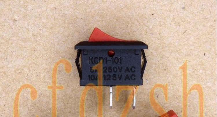 电源开关 KCD1-101 船型开关（2脚） KCD117 体积 21MM*15MM