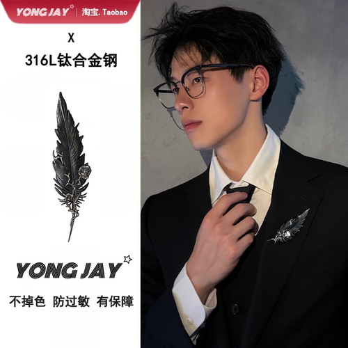白雾与乌云小众羽毛胸针