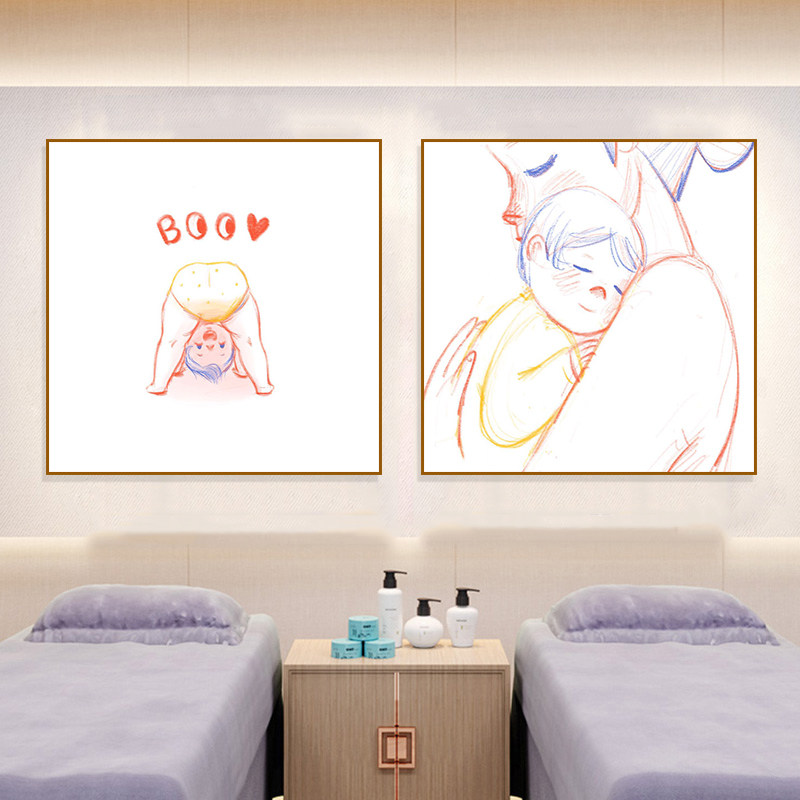 母婴室装饰画卡通手绘风
