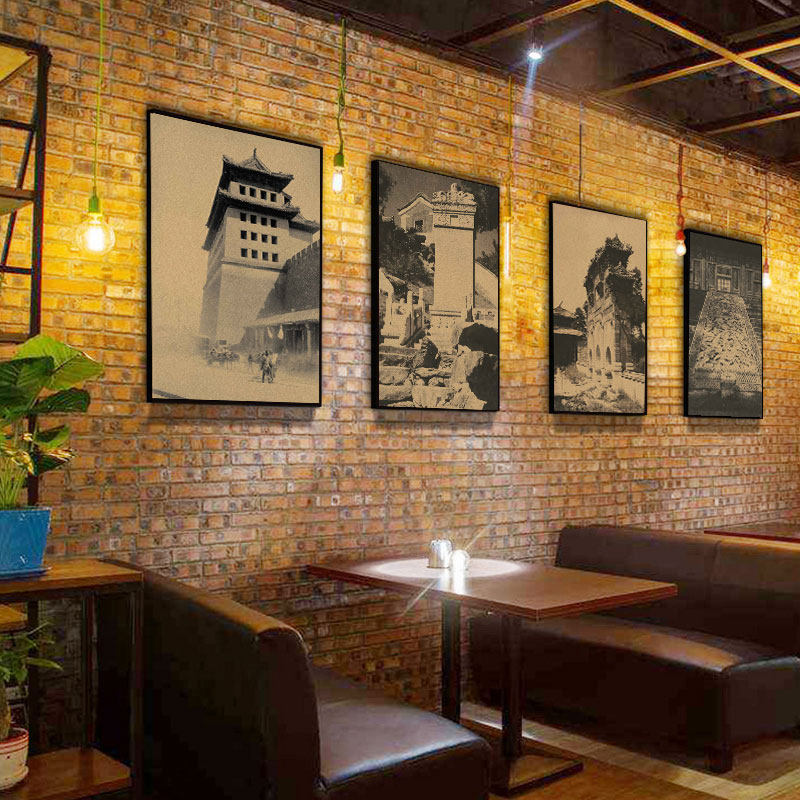 复古怀旧北京老建筑挂画紫禁城故宫摄影照片装饰画酒吧清吧咖啡厅