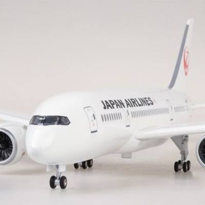 波音B787日航日本航空带轮子带灯仿真民航客机飞机模型合金航模