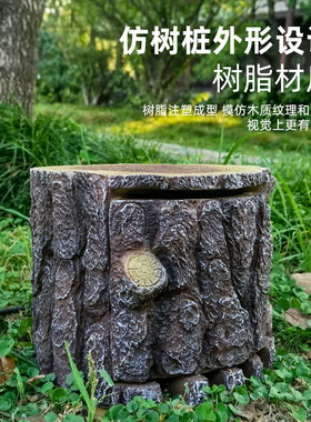 户外防水防尘仿树桩树脂插座室外别墅IP66防尘插座