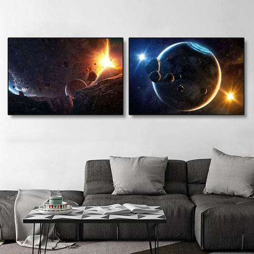 星空装饰画星球月球挂画