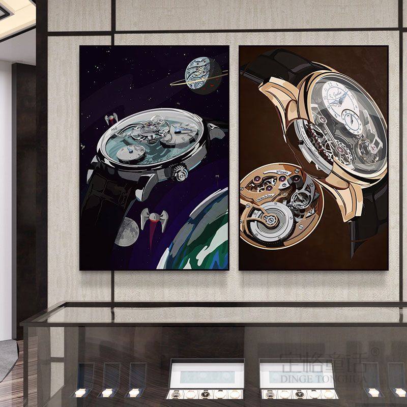 名表维修服务保养店装饰画钟表手表奢侈品专柜挂画大牌腕表中古店