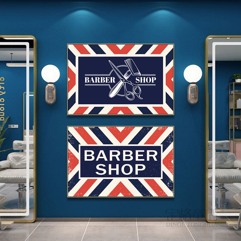 barbershop理发店装饰画男生发型