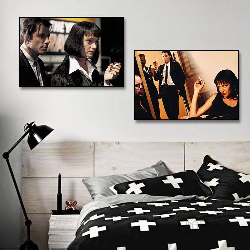 私人影院装饰画昆汀低俗小说欧美经典老电影壁画乌玛瑟曼复古挂画