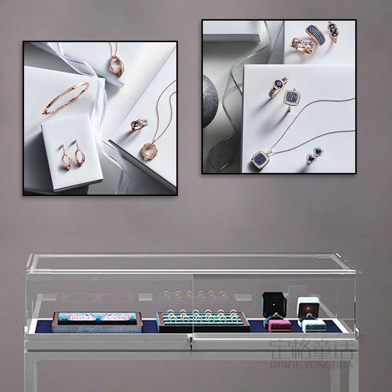 珠宝店装饰画黄金首饰店钻石项链手链挂画奢侈品专柜店墙面壁画