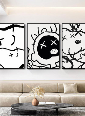 潮牌kaws装饰画简约创意艺术潮流涂鸦线条史努比挂画芝麻街壁画