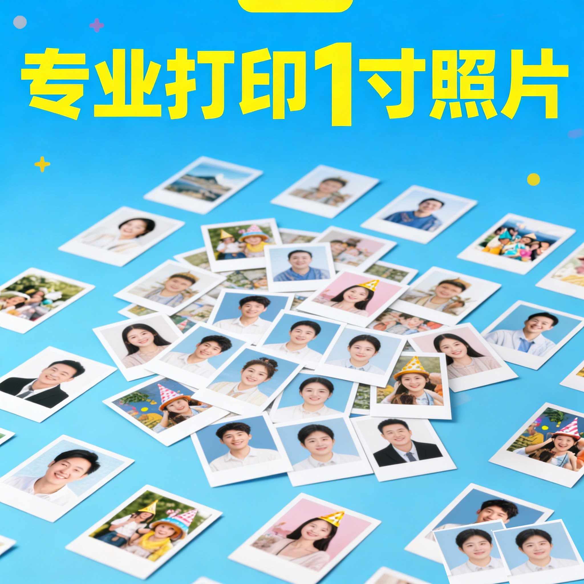 1寸照片打印证件照红底蓝底白底照片证件照1寸照片