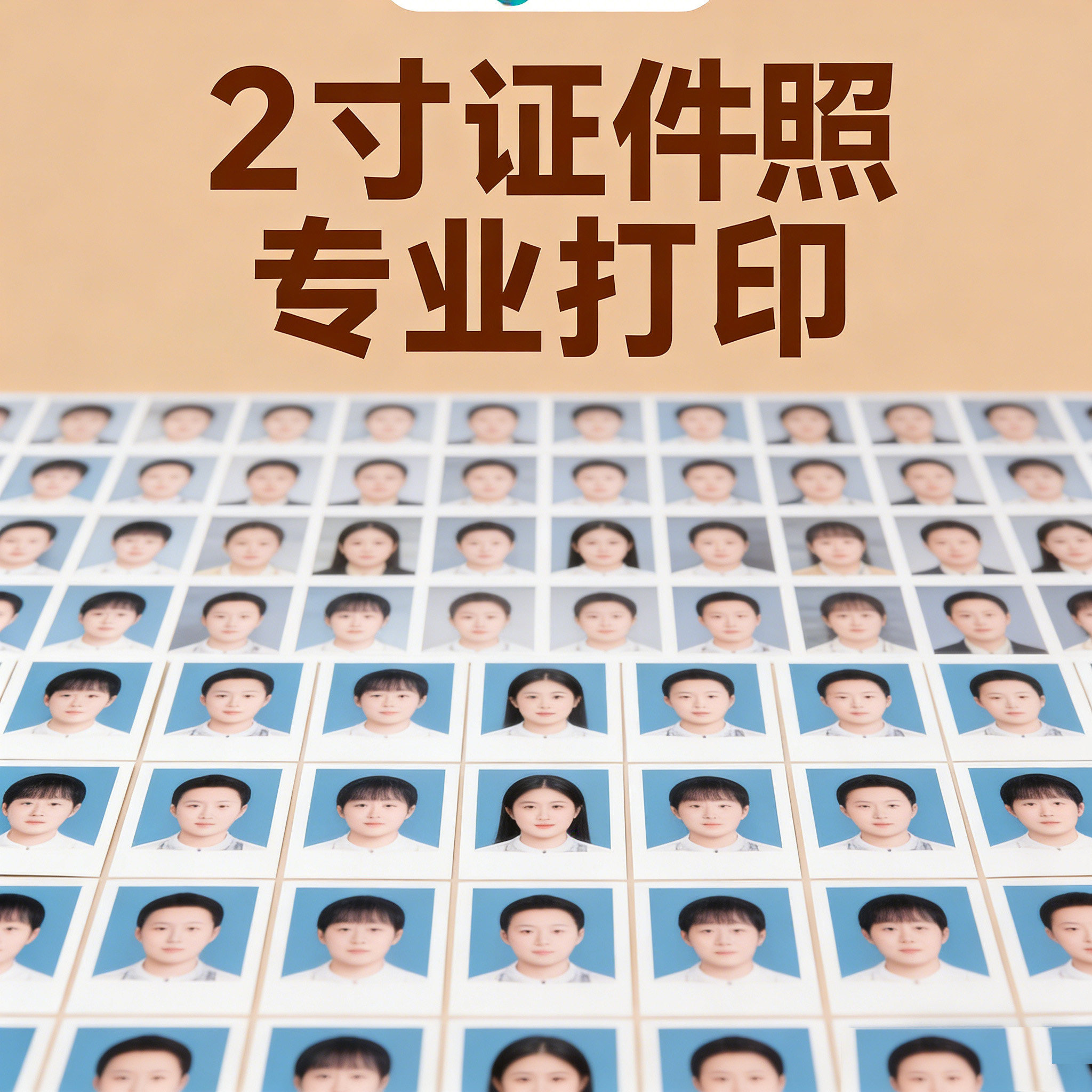 2寸照片打印证件照白底蓝底红底证件照打印2寸照片打印证件照