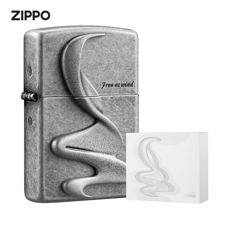 ZIPPO之宝煤油防风打火机仿古银旋风徽章悠然之境风眷
