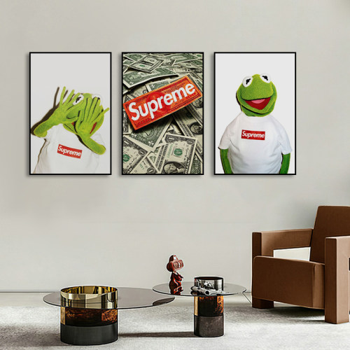 supreme挂画潮牌客厅沙发背景墙装饰画时尚潮流房间卧室墙面装饰