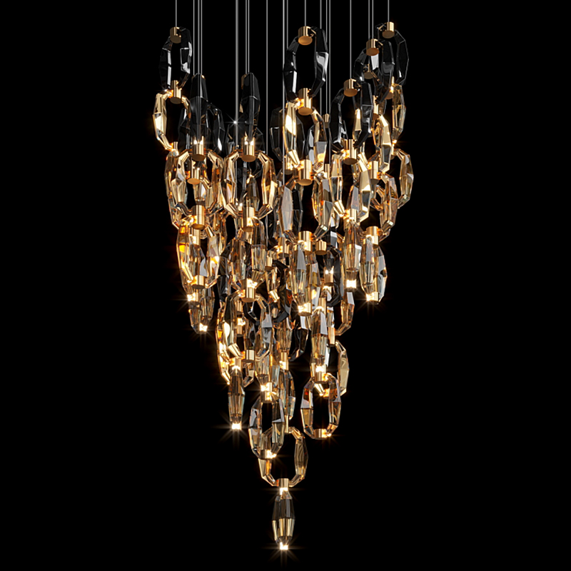 彩色水晶琉璃吊灯酒店大堂