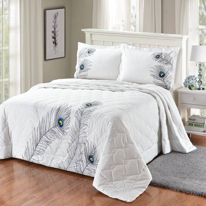 外贸特价纯棉全棉绣花夏凉被双人绗缝被床盖出口欧式空调被