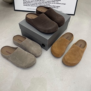 法式翻毛皮复古勃肯鞋拖女2025秋冬新款厚底包头懒人一脚蹬穆勒鞋