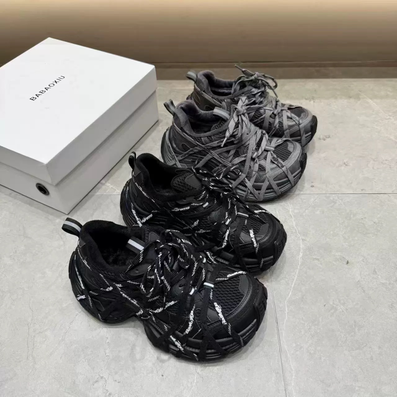 休闲老爹鞋超轻底休闲绑定