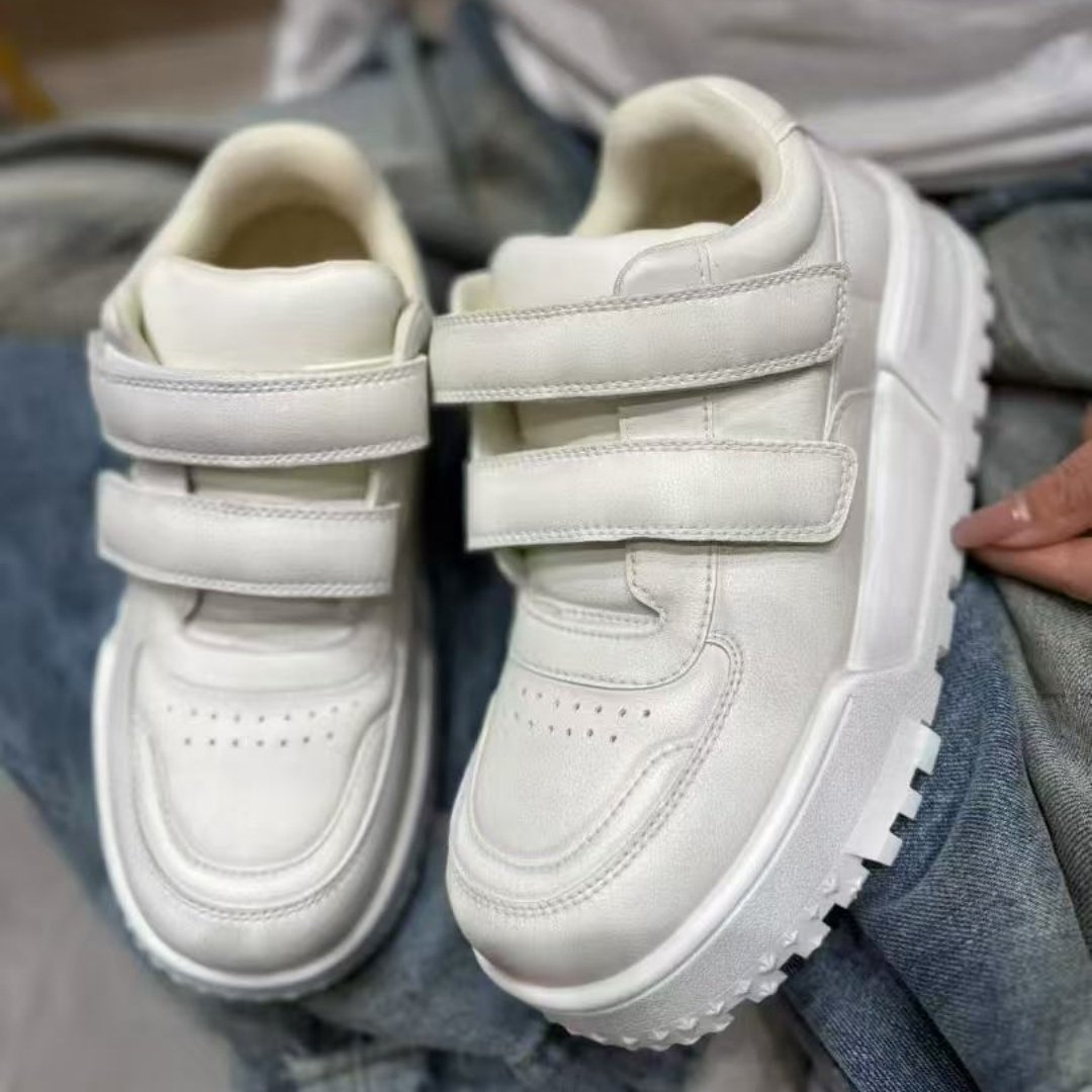 韩版休闲风魔术贴小白鞋女春季学生厚底增高百搭松糕底户外休闲鞋,女鞋,时尚休闲鞋,淘宝优惠券,粉丝福利购,淘宝优惠卷