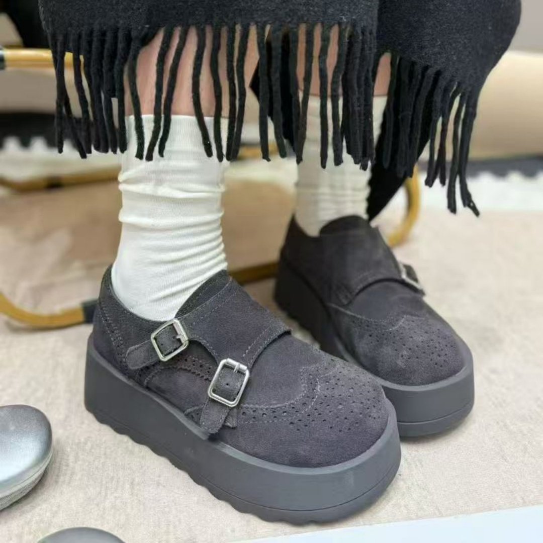 复古磨砂皮薄肯鞋女2026春秋一脚蹬双扣带薄肯鞋休闲鞋增高豆豆鞋,女鞋,乐福鞋（豆豆鞋）,淘宝优惠券,粉丝福利购,淘宝优惠卷