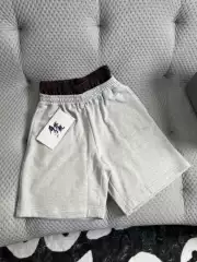Sun72bian independent 25ss grid splicing fake two-piece double waist sports shorts, pure cotton men's and women's casual pants trendy