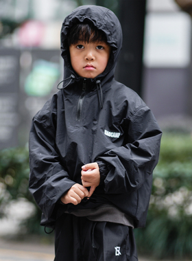 街舞旋转衣连帽童装冲锋衣男童春秋大童防水防风宽松肖青天少儿