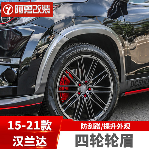 适用于15-21汉兰达烤漆外观轮眉