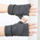 秋冬手套保暖双层加厚男女德绒半指款 骑行防寒露指遮疤写作业护腕