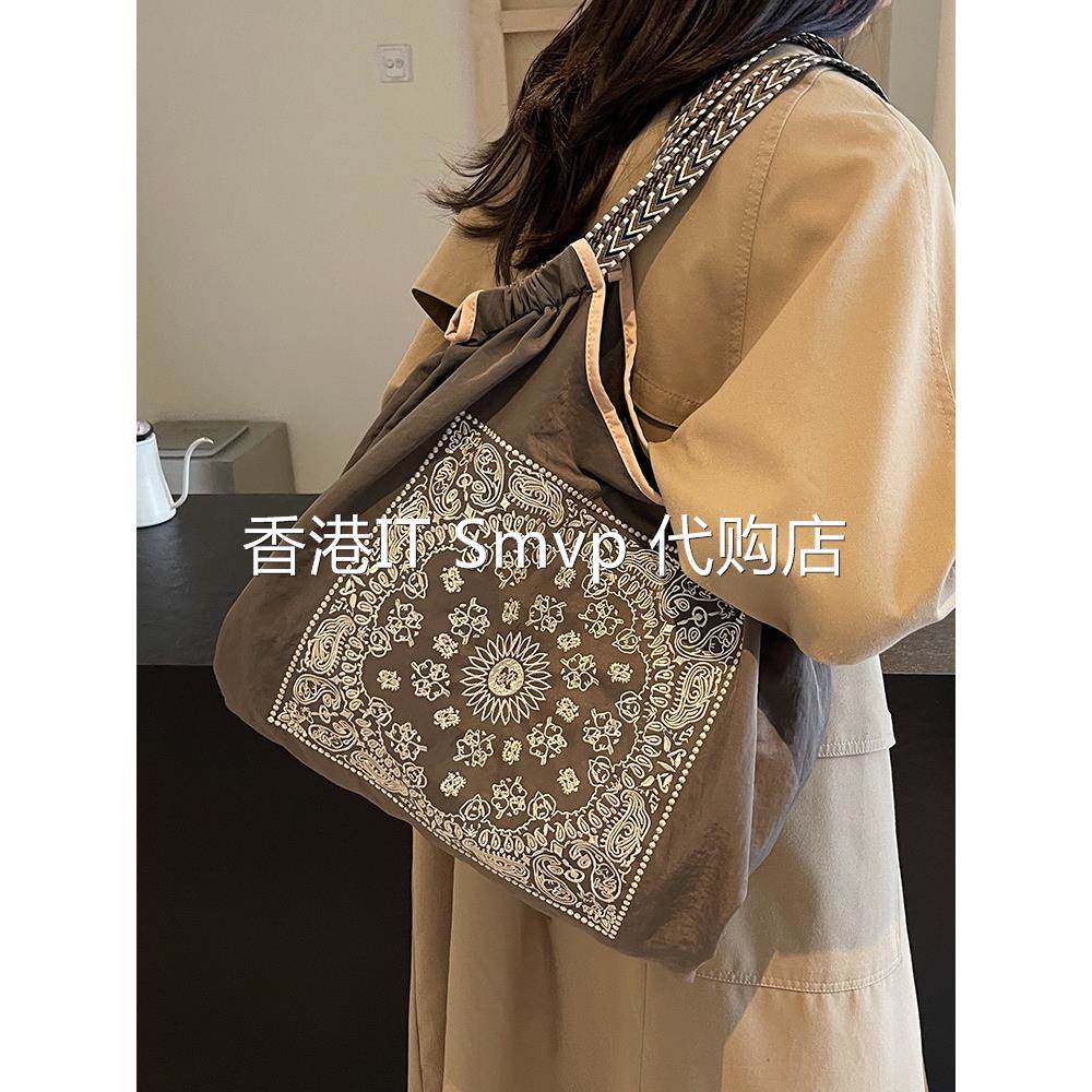 香港IT Smvp高级感帆布包包女大容量2025新款休闲百搭单肩托特包