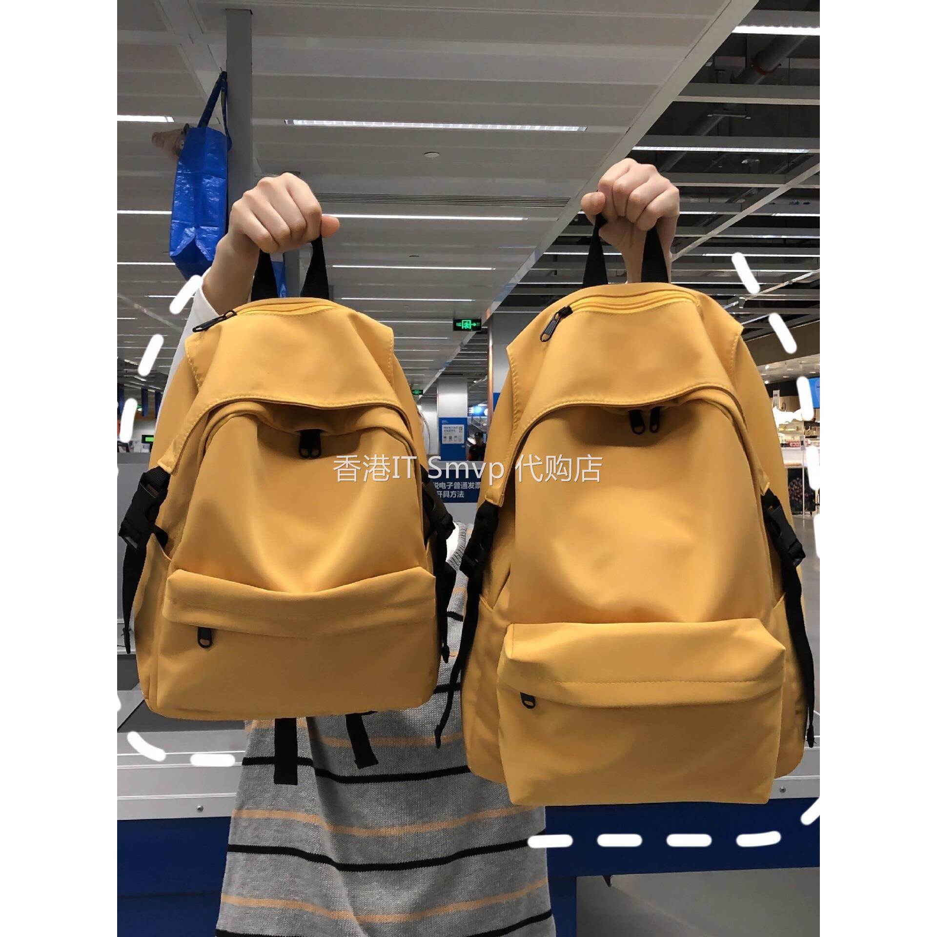 香港IT Smvp迷你小书包高颜值轻便背包男纯色初高中学生双肩包男