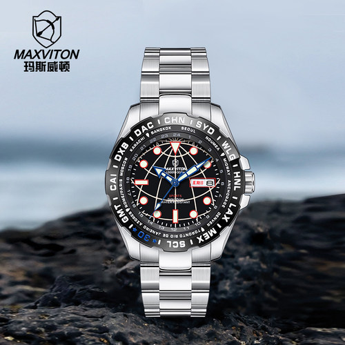 多功能黑水鬼男士手表潜水表