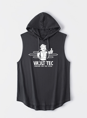 游戏Fallout 4 辐射4 pipboy Vault-tec周边背心T恤无袖短袖百搭