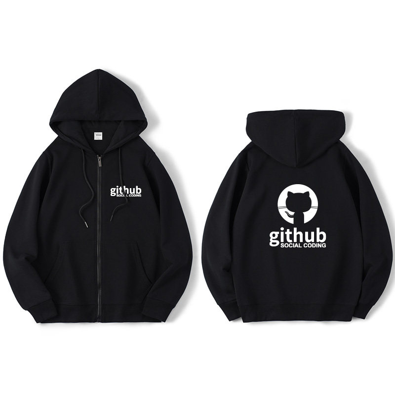 Github章鱼猫程序员码农Linux Ruby极客IT卫衣连帽拉链开衫外套潮