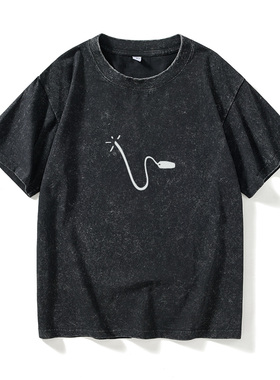 Spore 袍子T恤短袖潮衣服女男圆领大码宽松夏季情侣装棉上衣半袖