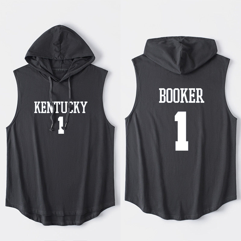 德文布克 booker大学1号球衣篮球背心t恤无袖短袖韩版衣服连帽坎