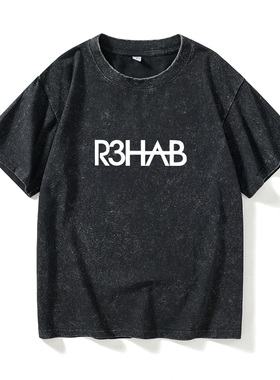 电音 DJ R3habT恤短袖潮衣服女男圆领大码宽松夏季情侣装棉上衣半