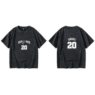 马刺石佛邓肯德罗赞吉诺比利 篮球运动T恤短袖原创衣服男女圆领大