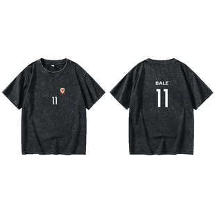 2016年法国欧洲杯球衣 威尔士拉姆塞贝尔T恤短袖衣服女男圆领大码