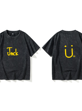 Jack ü U Skrillex Diplo T恤短袖衣服女男圆领大码宽松夏季情侣