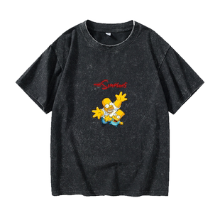 欧美潮牌superme 辛普森T恤短袖个性衣服女男圆领大码宽松夏季情