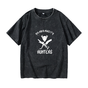 血源诅咒老猎人PS4黑暗恶魔之魂游戏T恤短袖个性衣服女男圆领大码