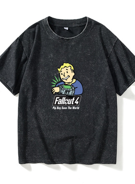 辐射4fallout pipboy哔哔小子T恤短袖潮衣服女男圆领大码宽松夏季